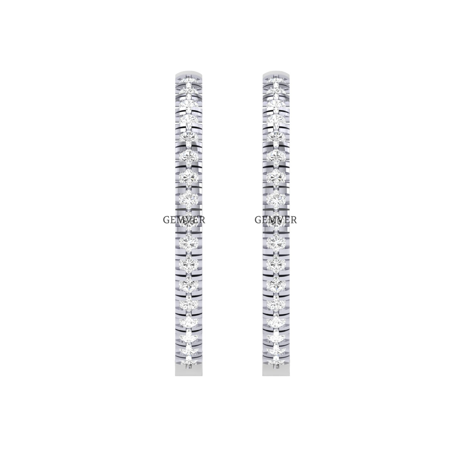 0.65 Carat V Prong Setting Hoop Earrings White Gold