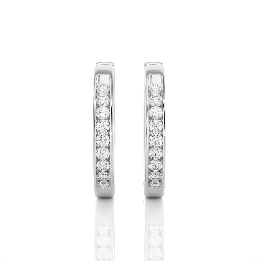 Lab Grown Diamond Hoop Earrings White Gold