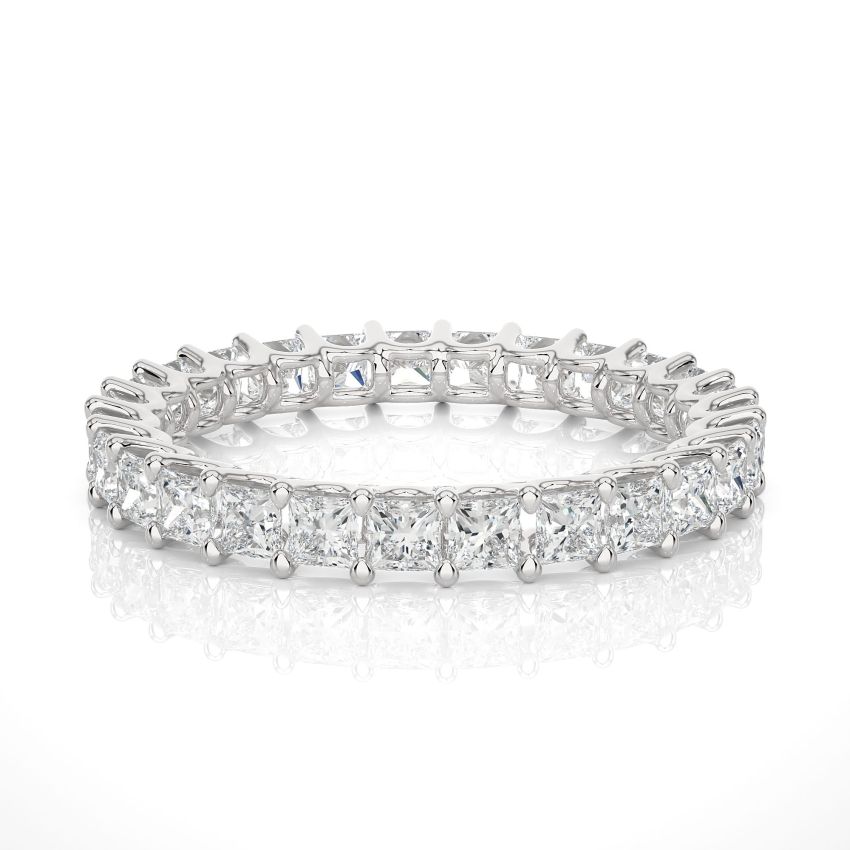 Princess cut Lab Diamond Eternity Band White Gold 