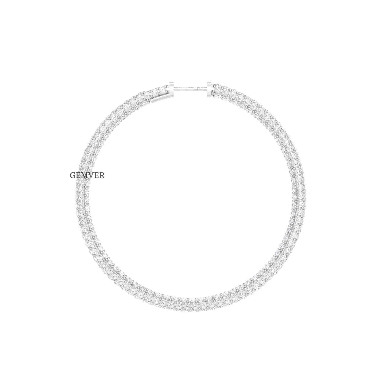 6.80 Ct Lab Diamond Hoop Earrings White Gold 