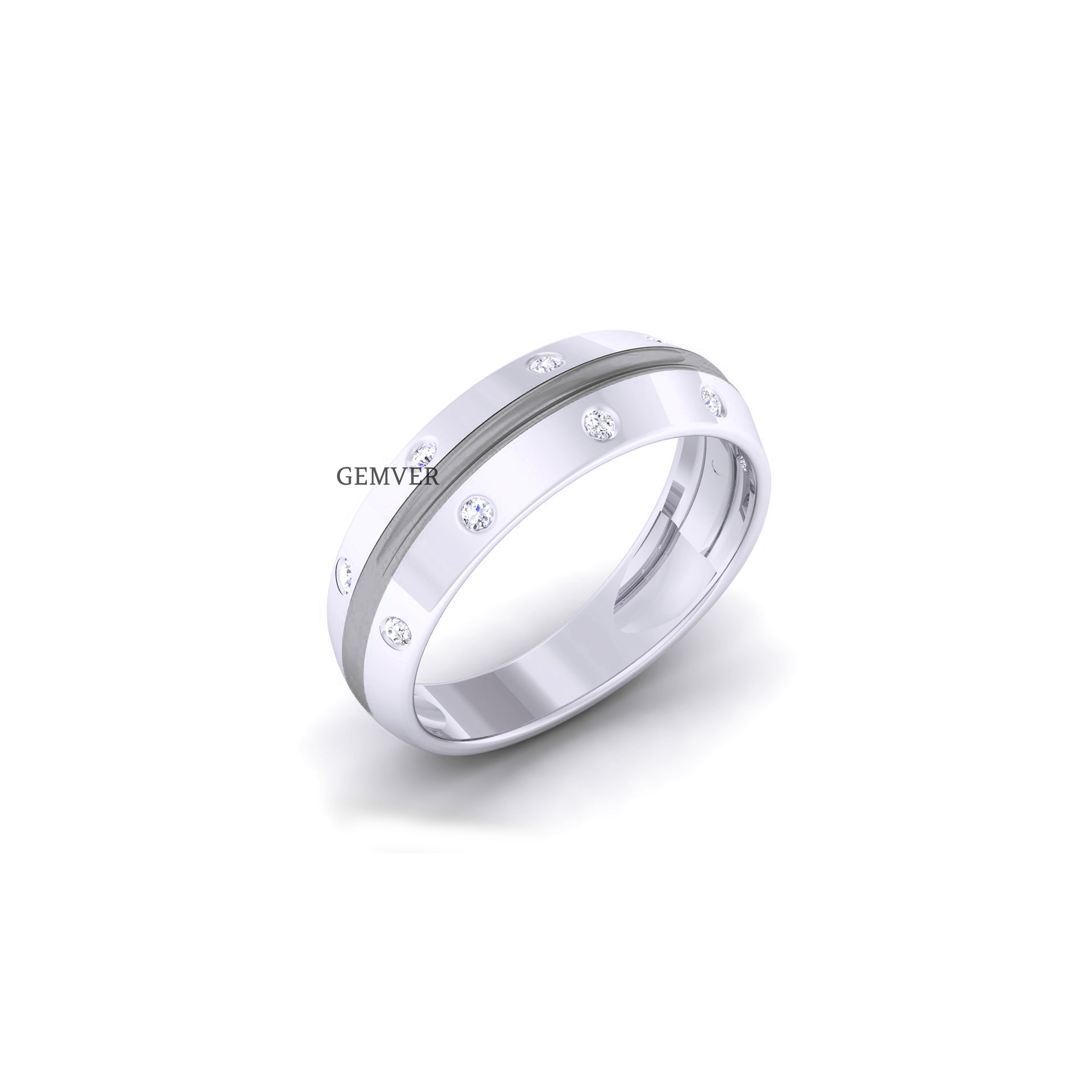 0.6 Carat Lab Made Diamond Men's Ring White Gold