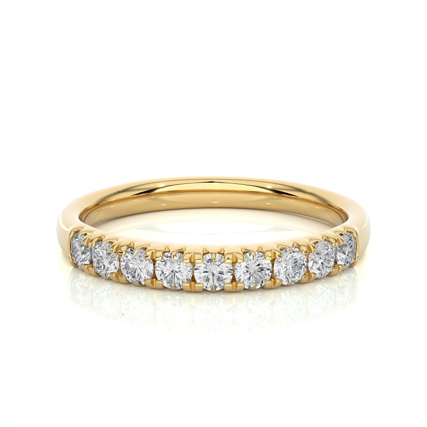 0.50 ct Lab Created Diamond Half Eternity Band in Yellow Gold