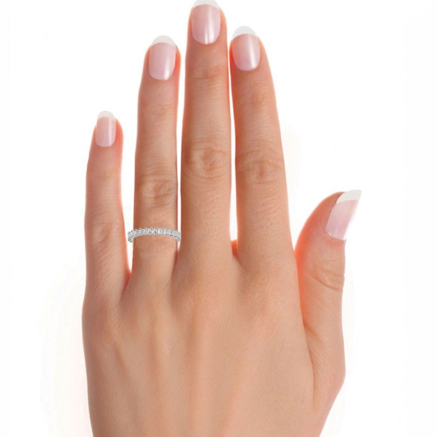 Princess cut Lab Diamond Eternity Band White Gold 