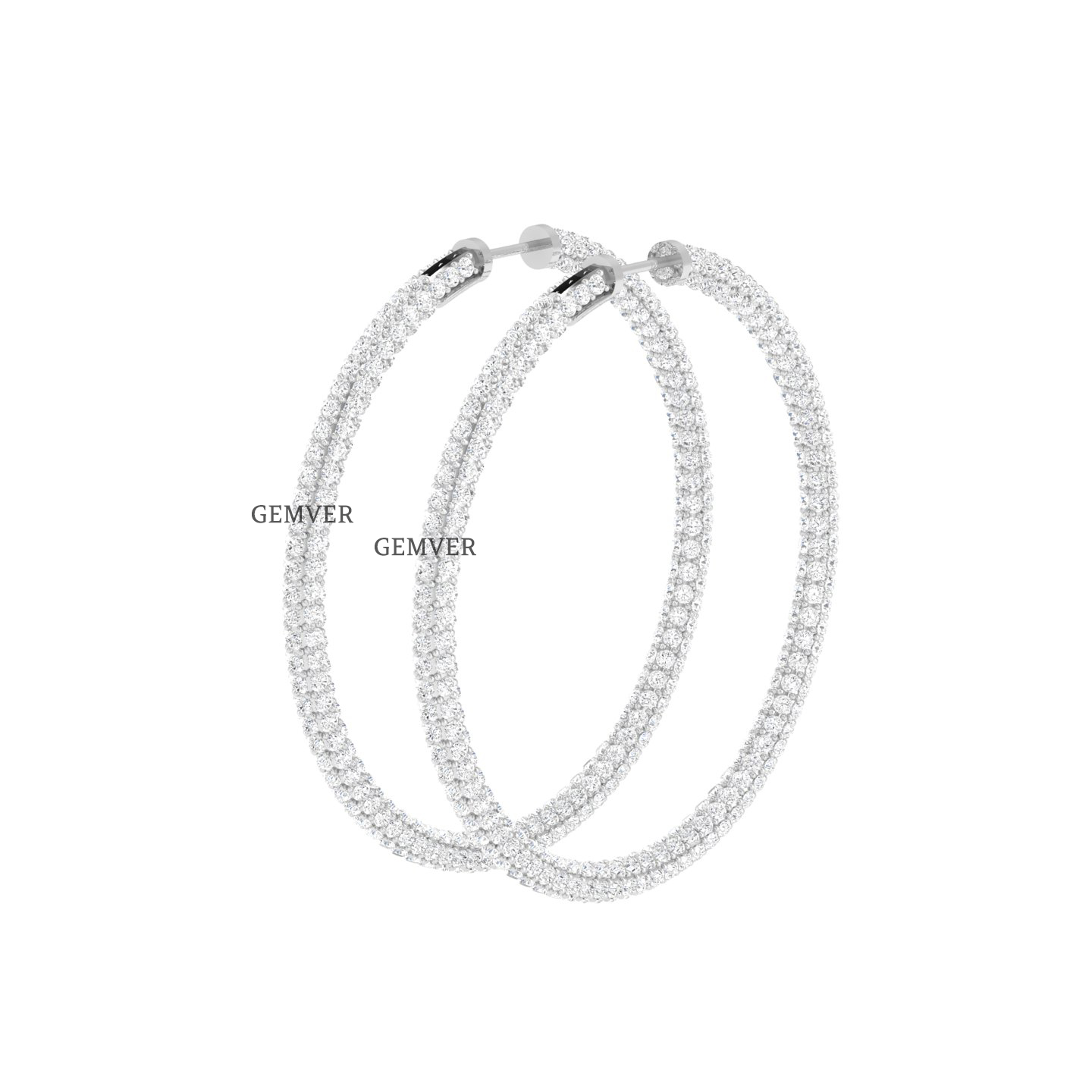 6.80 Ct Lab Diamond Hoop Earrings White Gold 