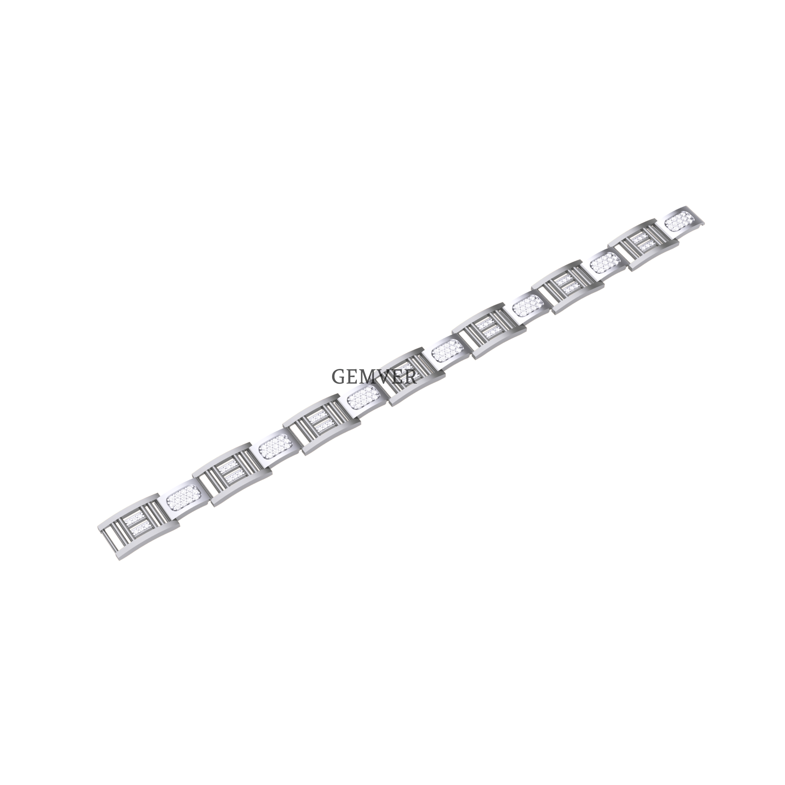 Yellow Gold 10.85CT Diamond Baguette 14MM GG Link Bracelet 8.5