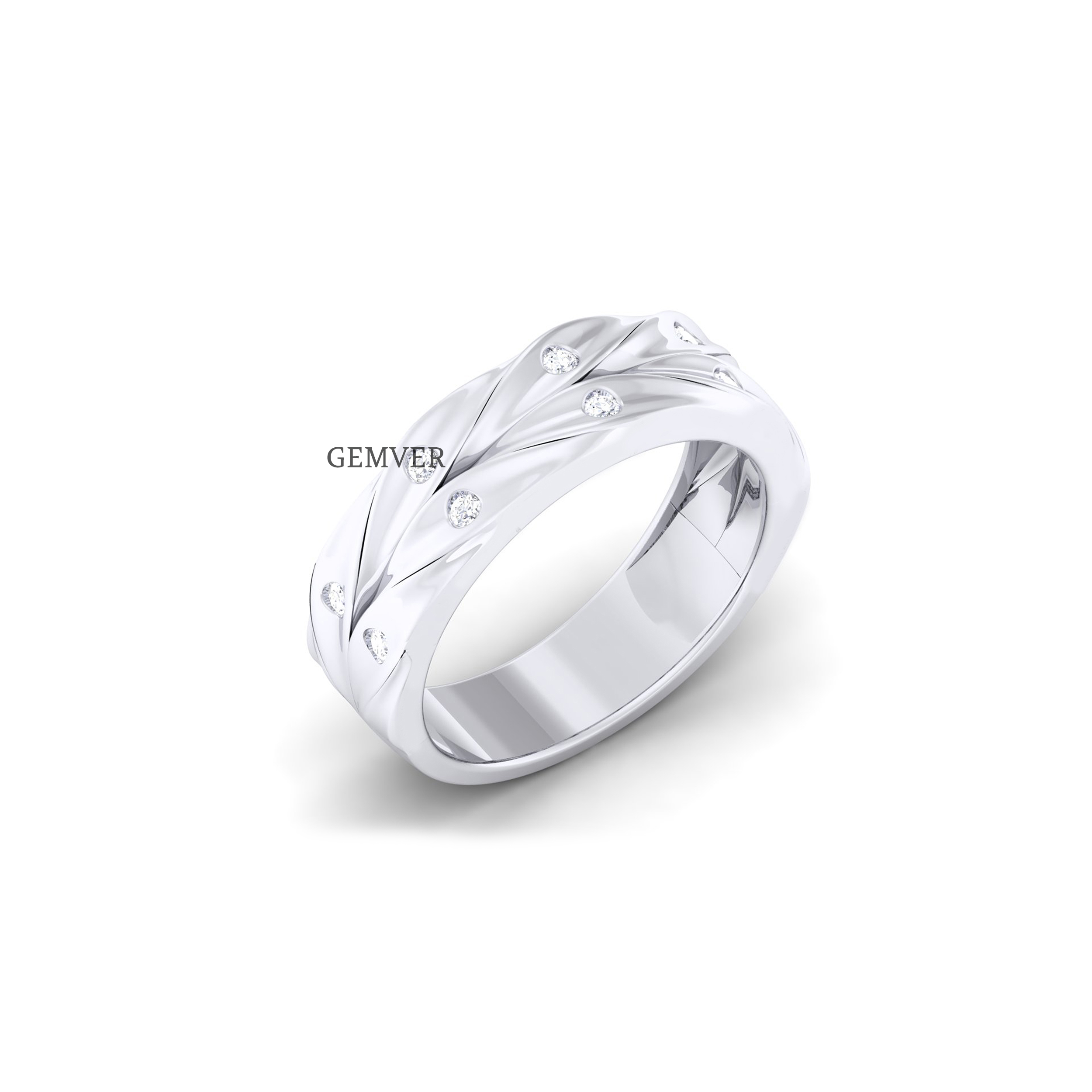 0.35 Carat Flush Setting Men's Lab Diamond Ring White Gold