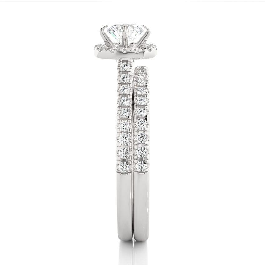 Lab Grown Diamond Wedding Ring Set White Gold 