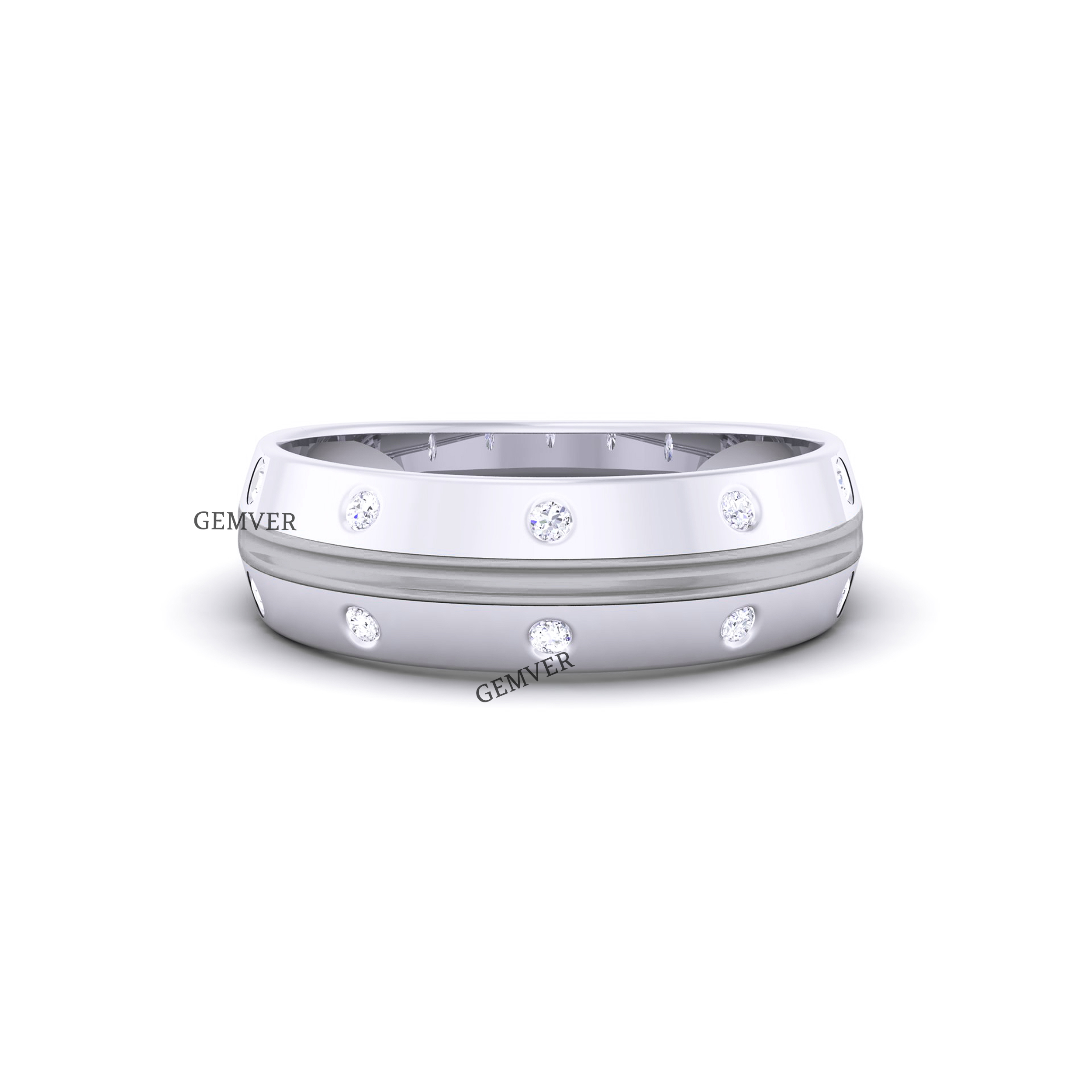 0.6 Carat Lab Made Diamond Men's Ring White Gold