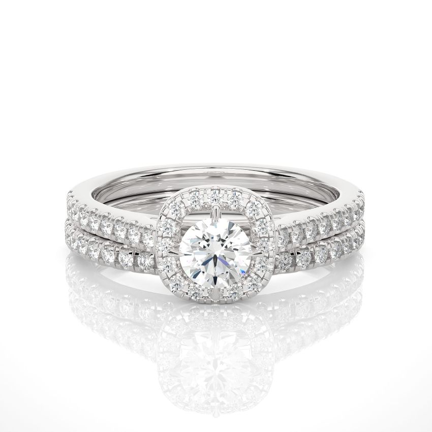 Lab Grown Diamond Wedding Ring Set White Gold 