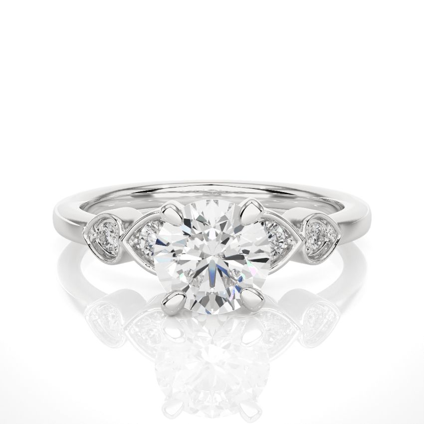 5 stone lab diamond ring white gold 