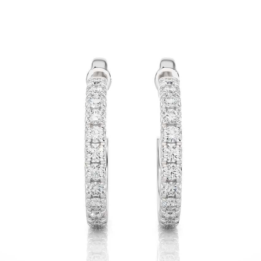 Lab Grown Diamond Hoop Earrings White Gold