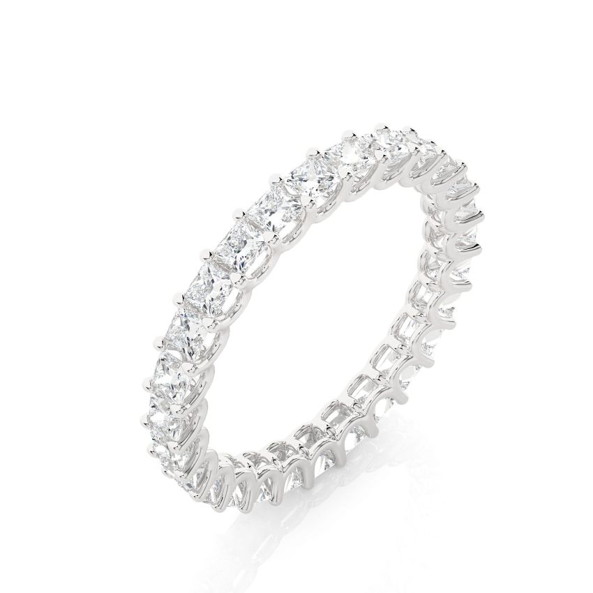 Princess cut Lab Diamond Eternity Band White Gold 