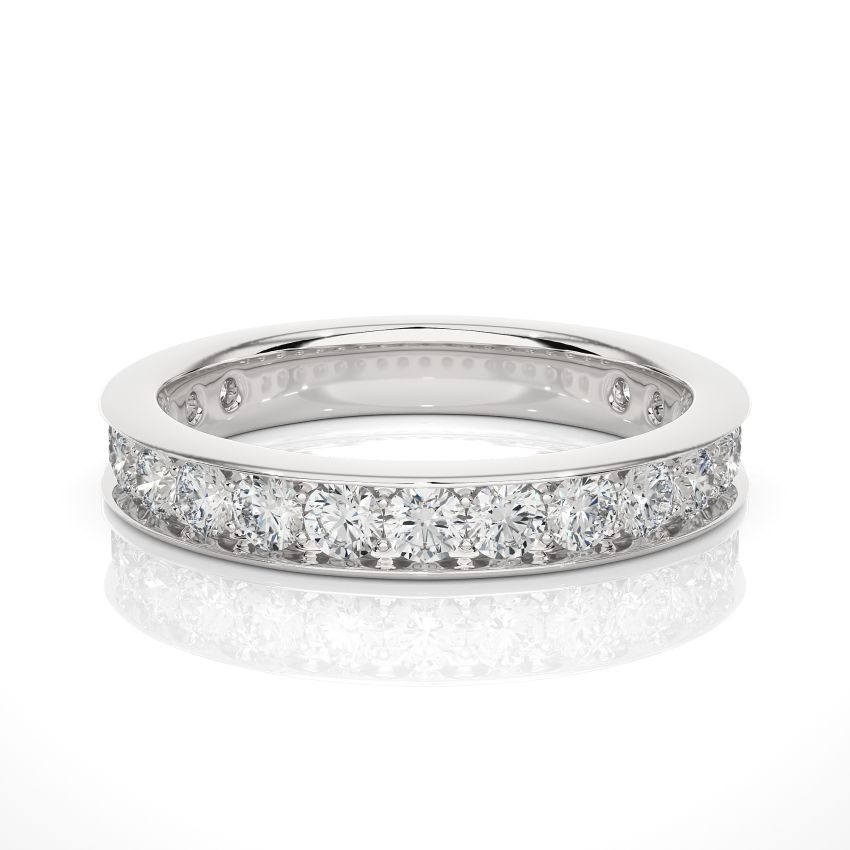 1.15 ct Lab Grown Diamond Half-Eternity Wedding Band in White Gold