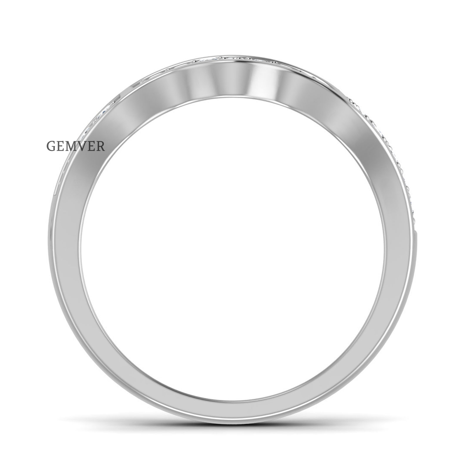 0.50 Carat Wave Lab Diamond Men's Ring White Gold