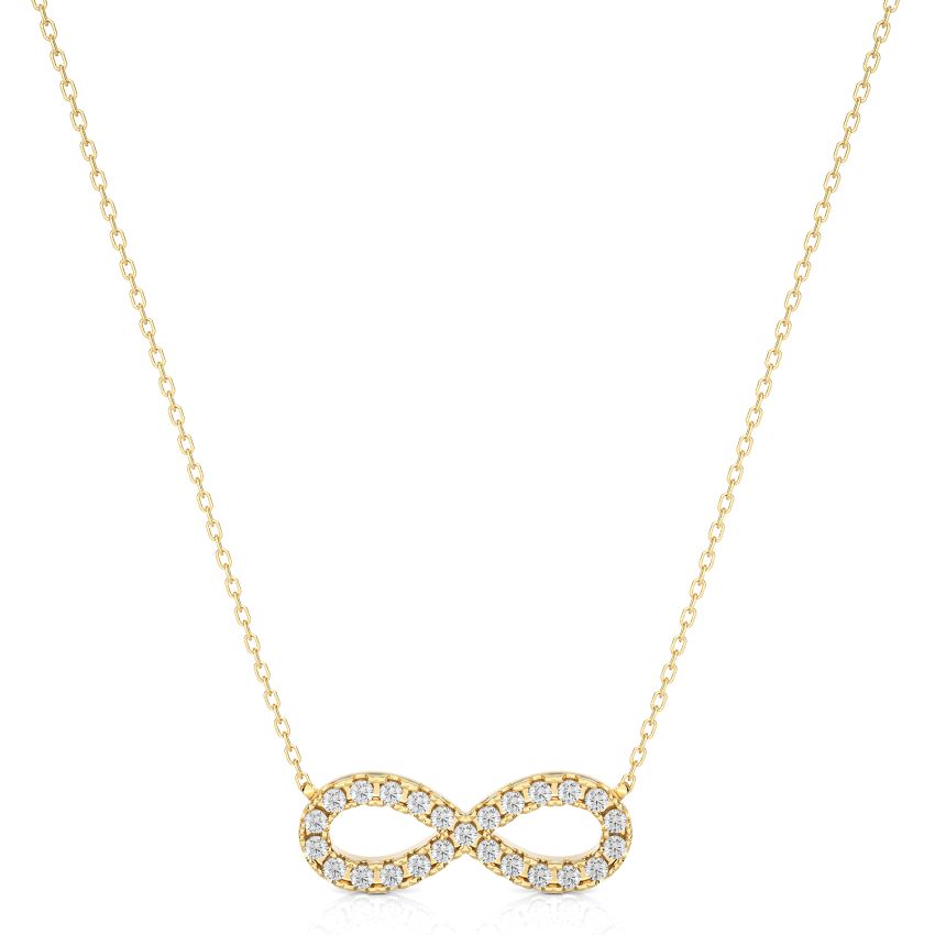 Infinity Lab Grown Diamond Pendant  Yellow Gold 