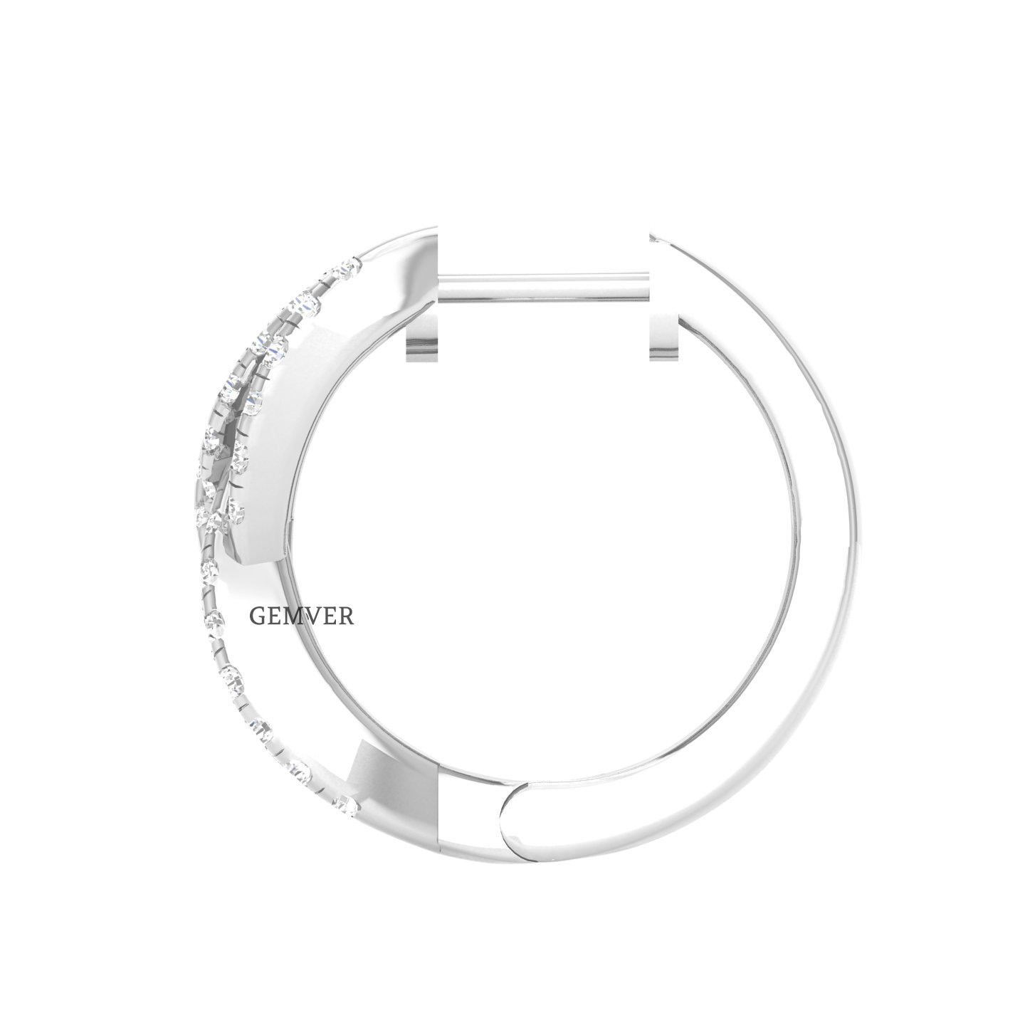 1ct Criss Cross- Lab Diamond Hoop Earrings White Gold