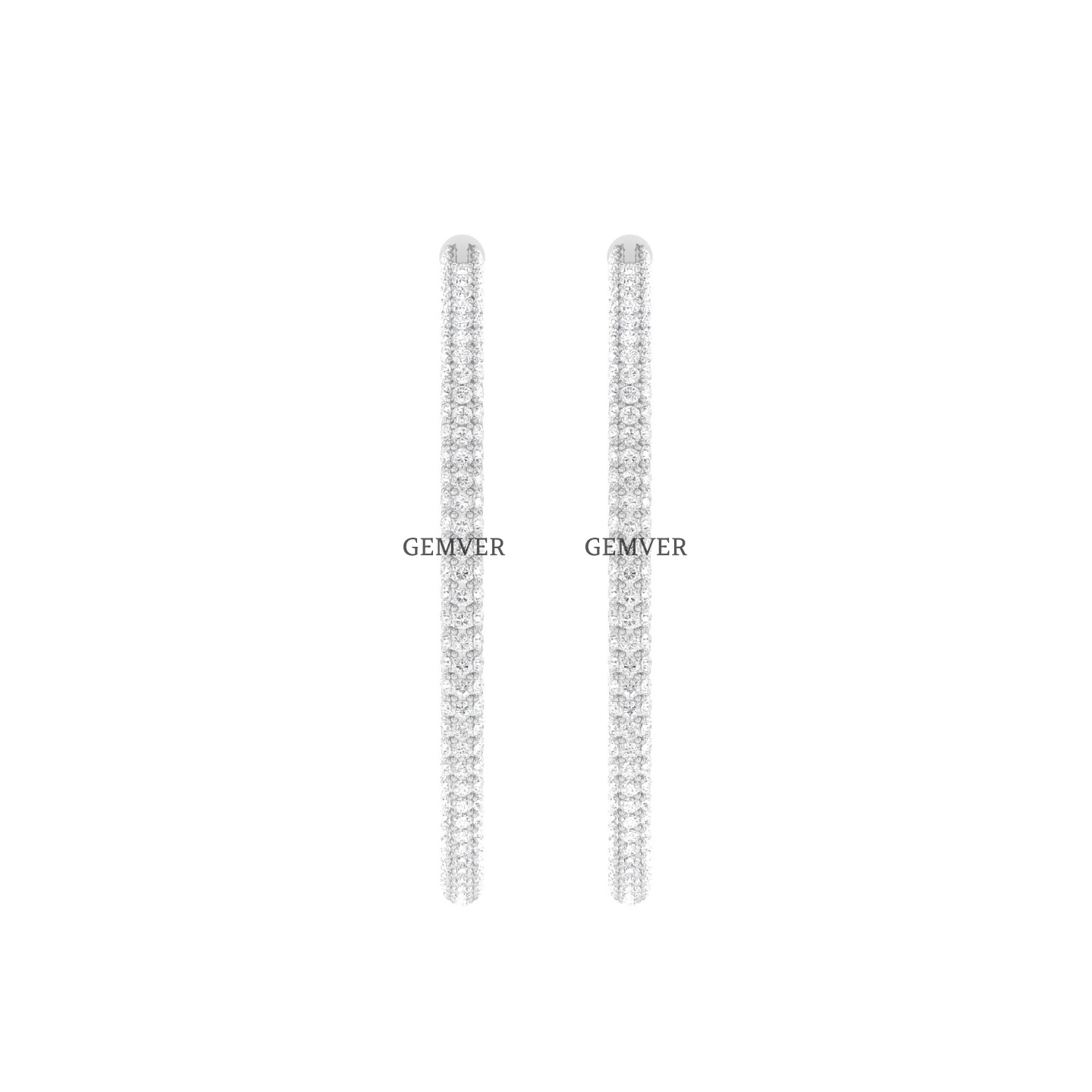 6.80 Ct Lab Diamond Hoop Earrings White Gold 