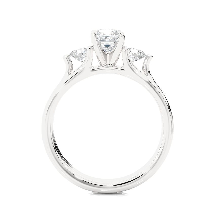 1 Ct Three Stone Lab Diamond Engagement Ring White Gold