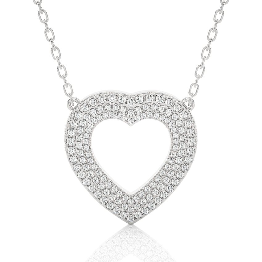 Heart Shaped Lab Diamond Pendant  White Gold