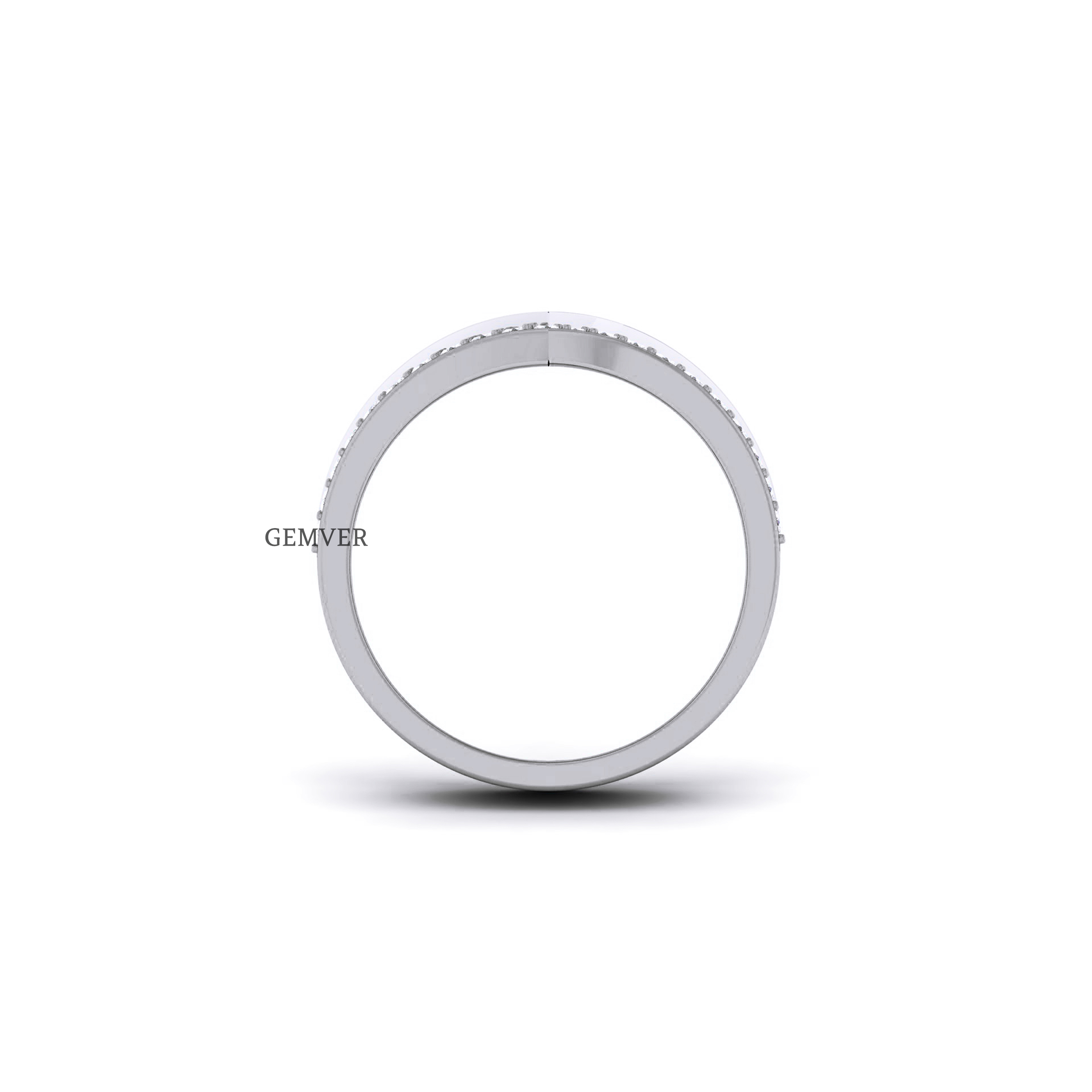 0.25 Carat Two Tone Lab Made Diamond Men's Band  White Gold