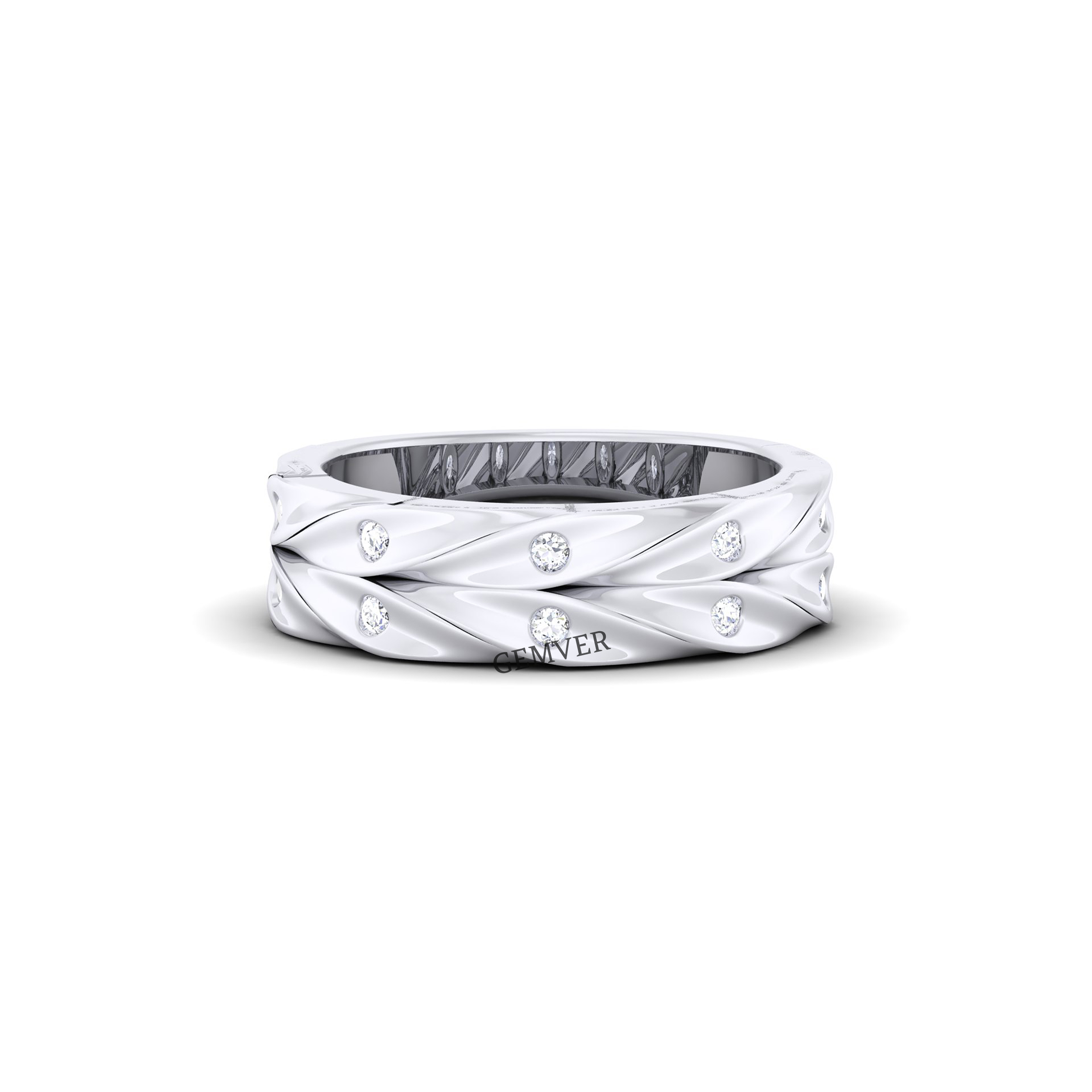 0.35 Carat Flush Setting Men's Lab Diamond Ring White Gold