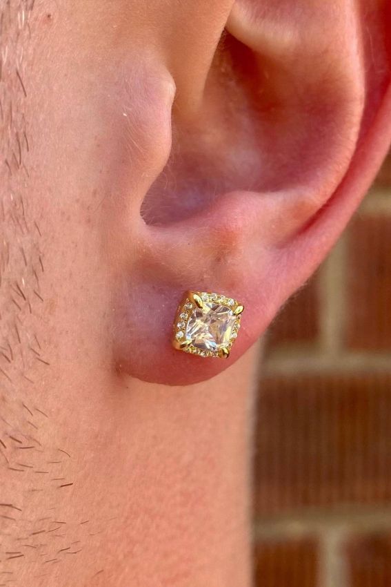 Mens Lab Diamond Earrings